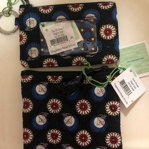 NWT Vera Bradley bundle Night Owl coin purse & Night Owl Zip ID Case